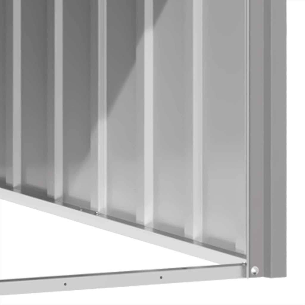 Dog House Galvanised Steel Outdoor Pet Shelter Kennel Animal Home Grey