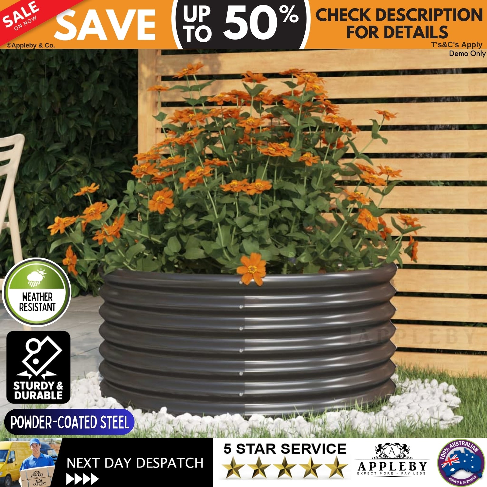 Garden Planter Powder-coated Steel 80x80x36 cm Anthracite