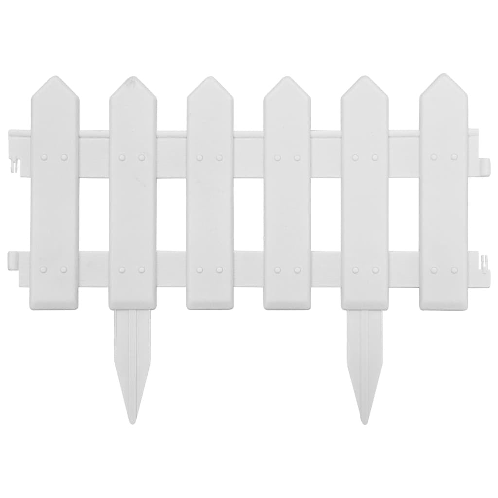 Lawn Edgings 25 pcs White 10 m PP