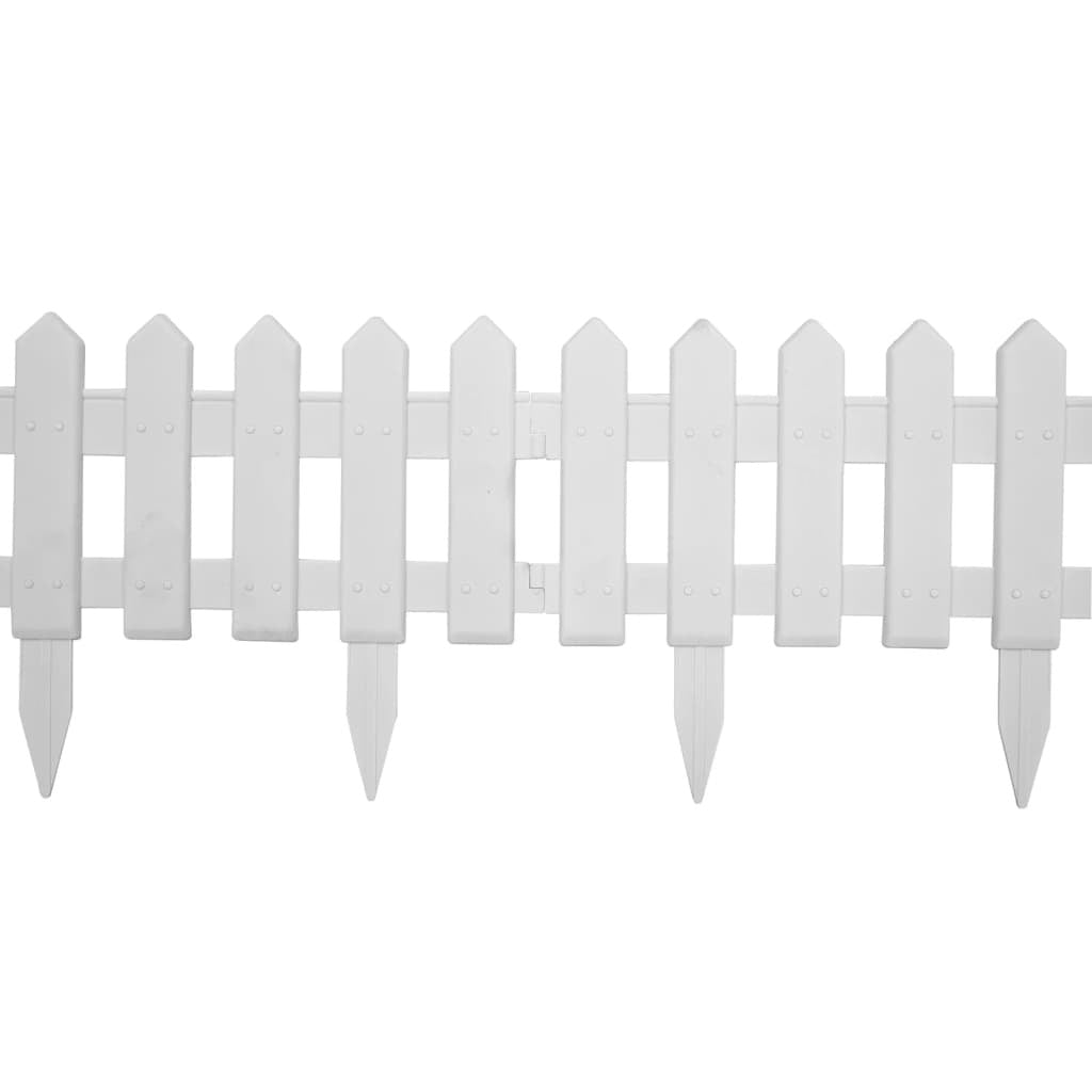 Lawn Edgings 25 pcs White 10 m PP