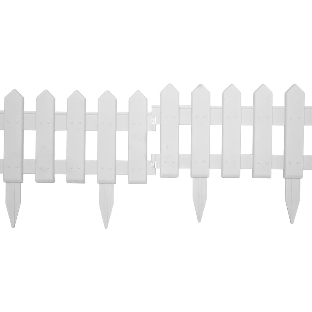 Lawn Edgings 25 pcs White 10 m PP