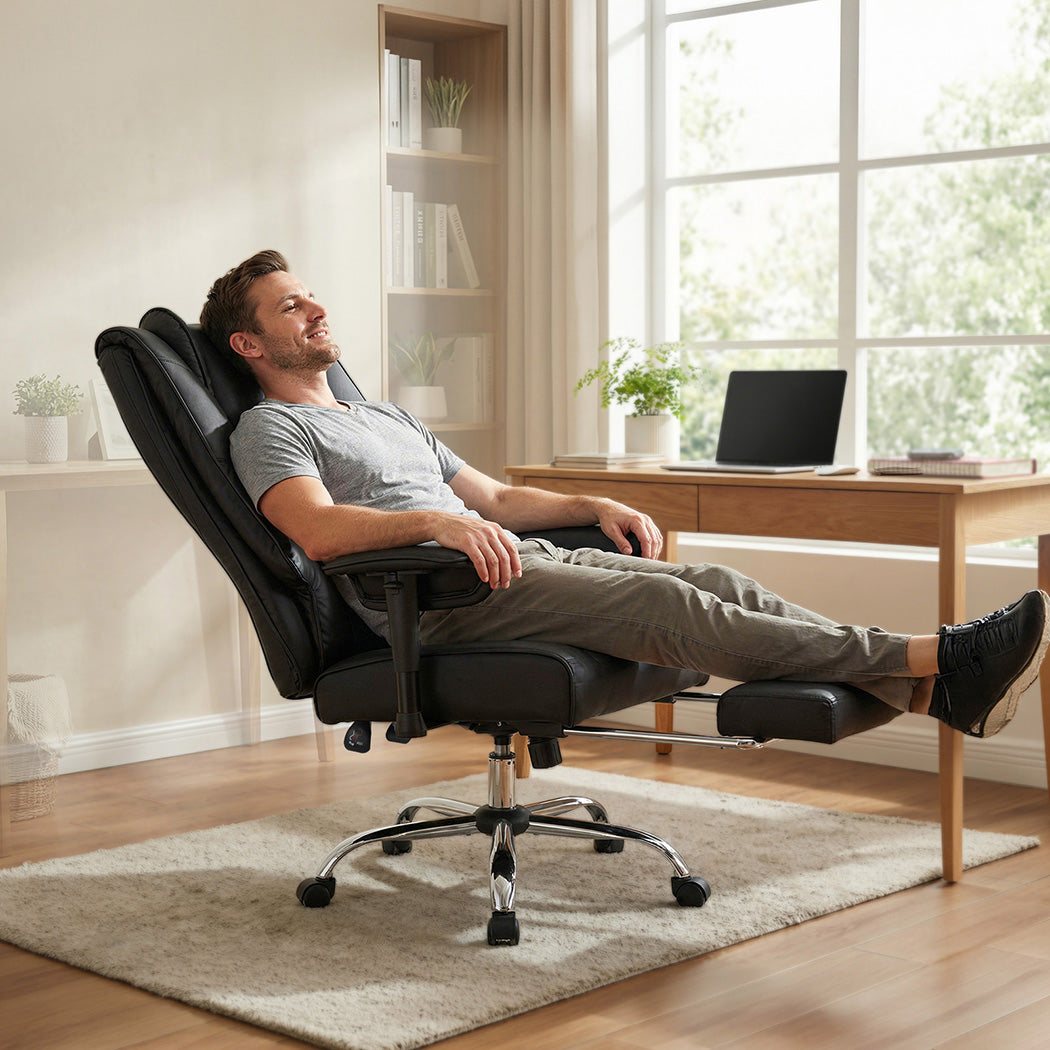 Levede Heavy Duty Office Chair Tall PU Leather High Back Computer Work Seat-2065254304528338950