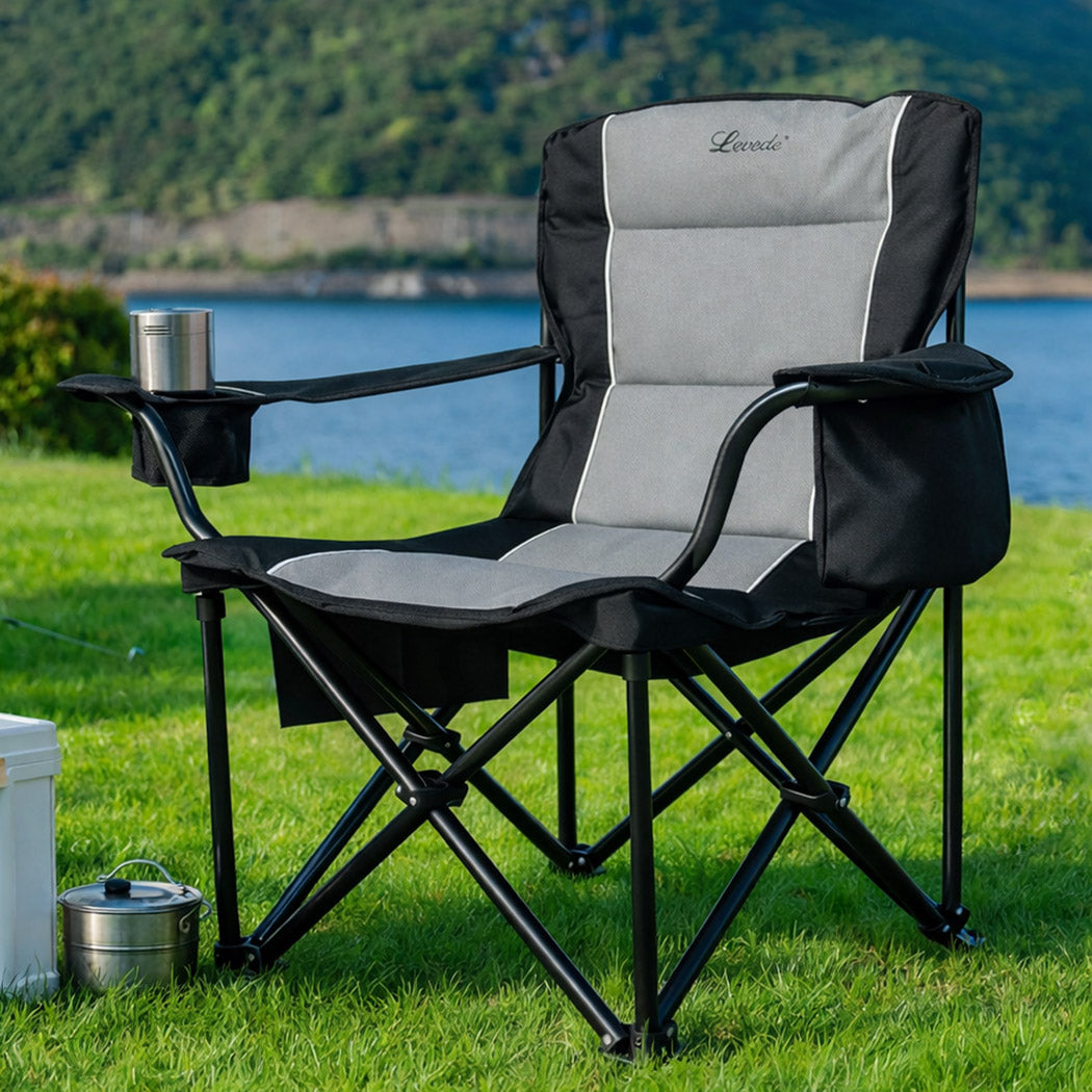 Levede Camping Chair Large Folding Outdoor Portable Fishing Picnic Travel Seat-2065254303899193351