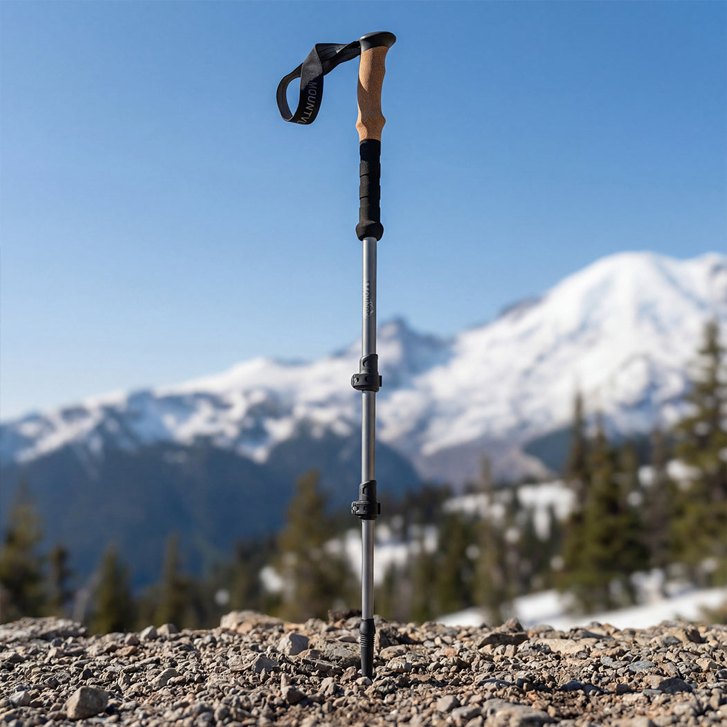 Mountview 2 Pcs Hiking Trekking Poles Walking Stick Adjustable Lightweight Grey-2065254309930602503