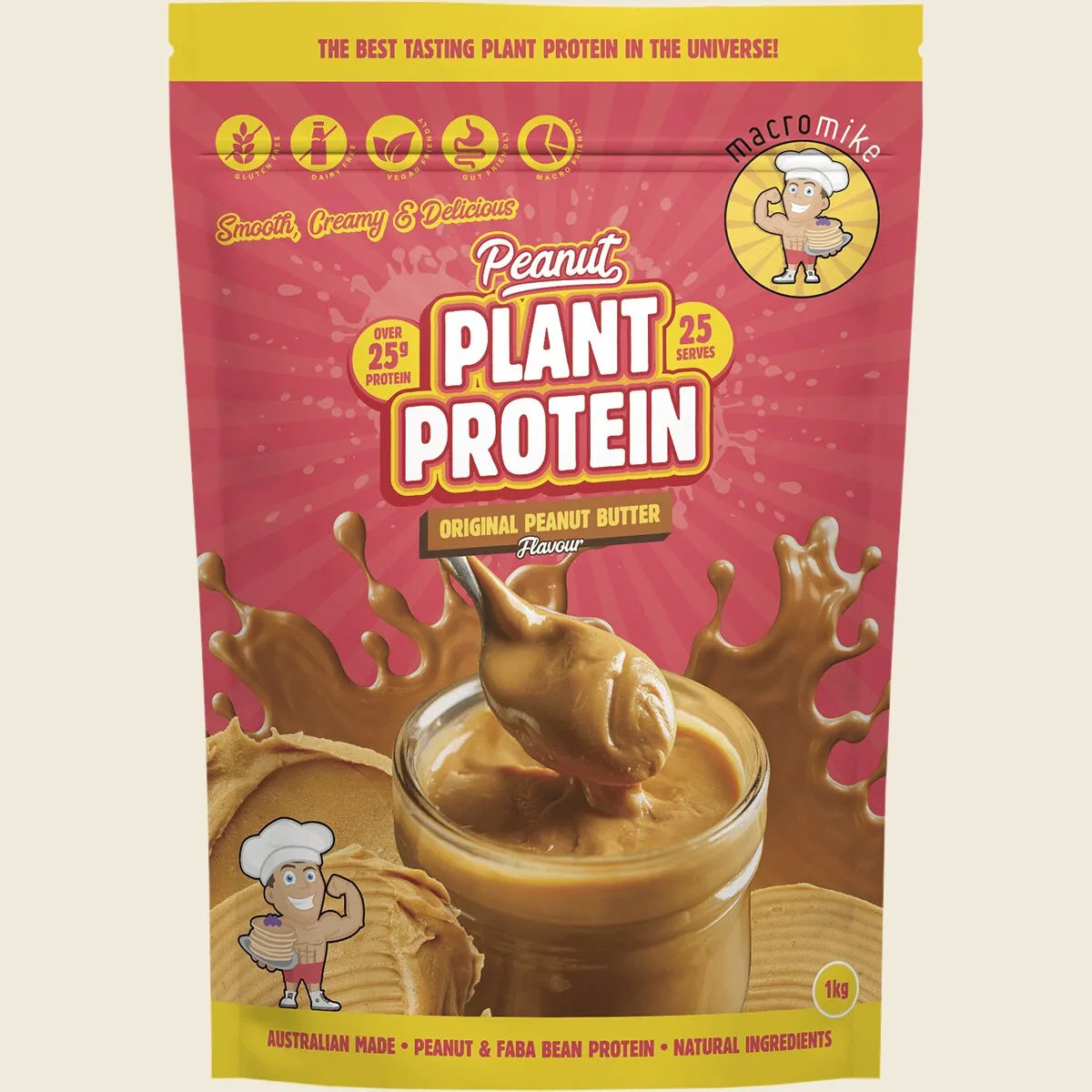 Macro Mike Peanut Plant Protein Original Peanut Butter 1kg