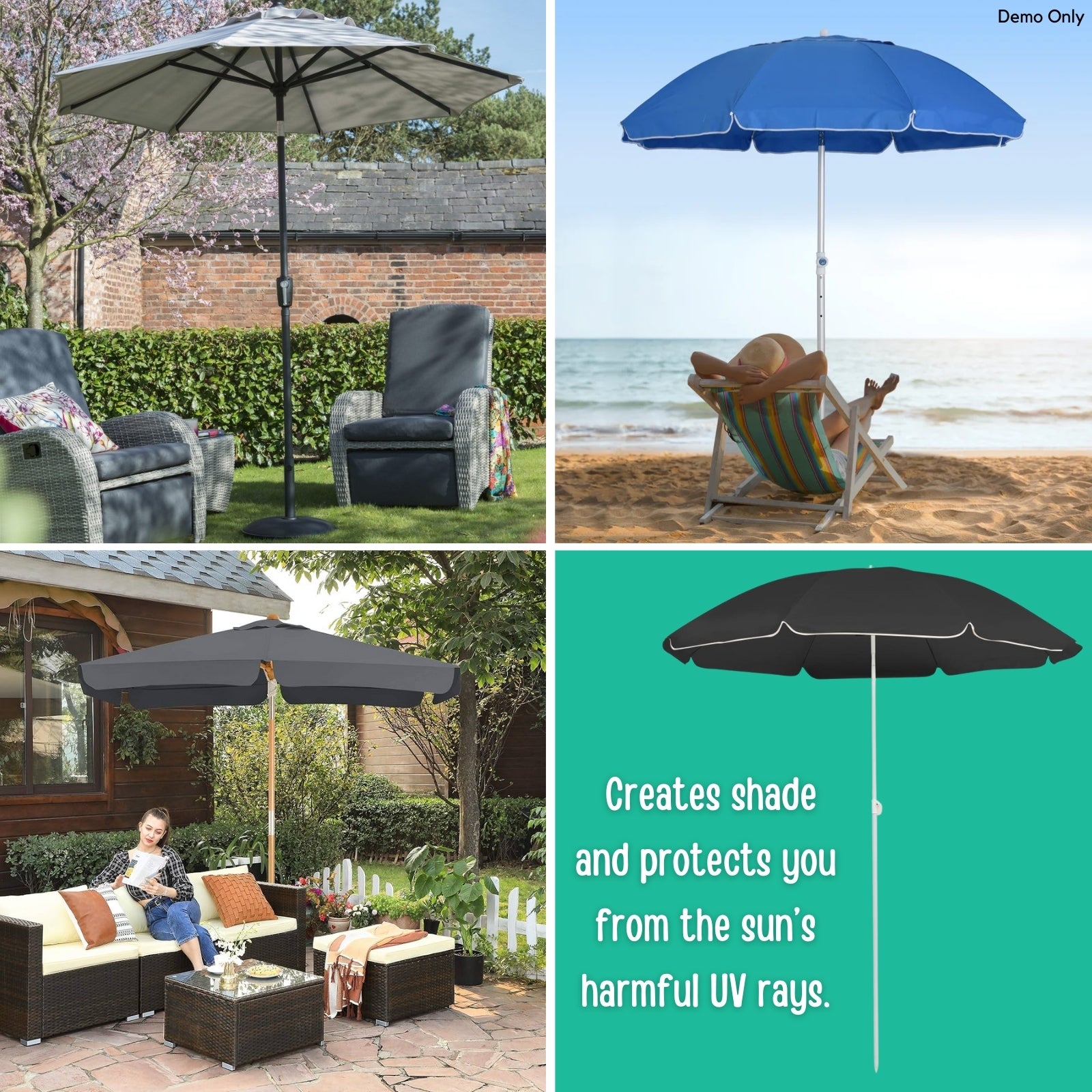 Garden Parasol with Steel Pole Anthracite 180 cm