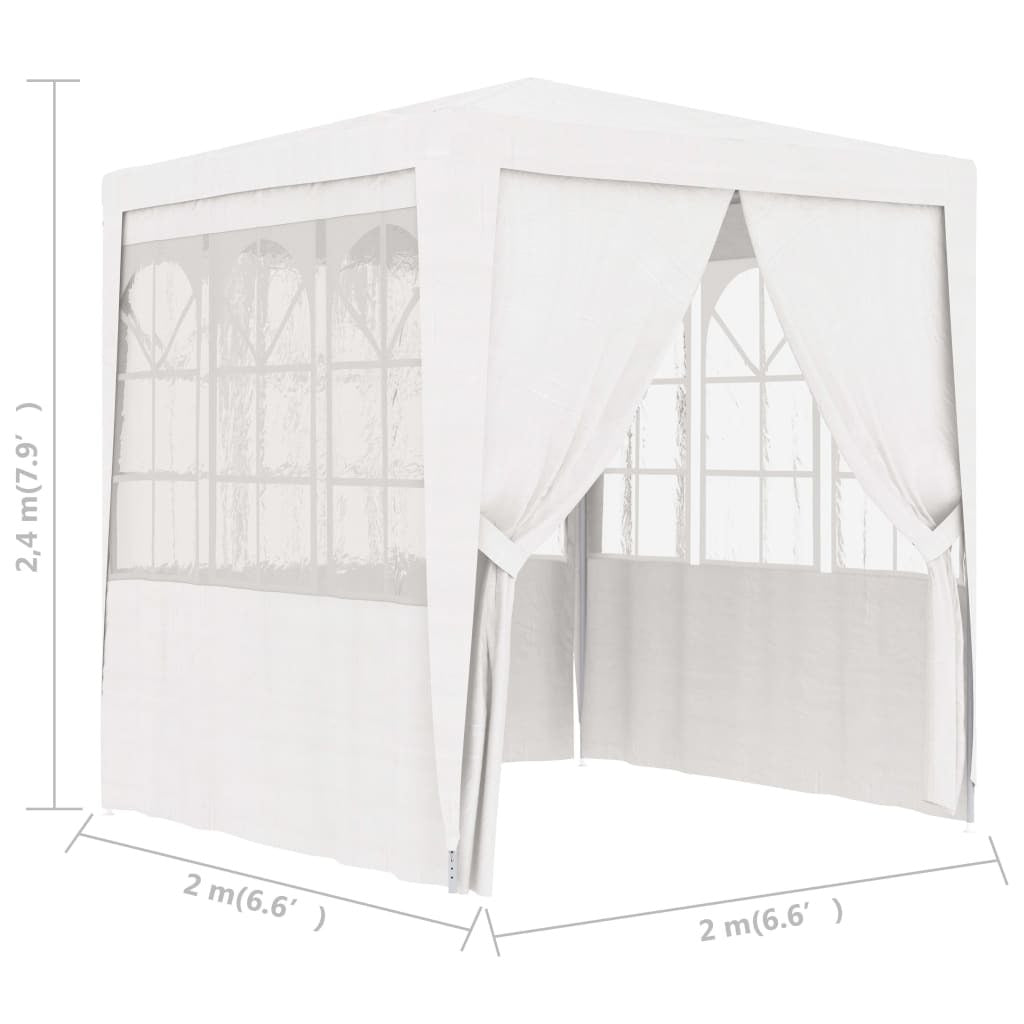 Professional Party Tent with Side Walls 2x2 m White 90 g/m