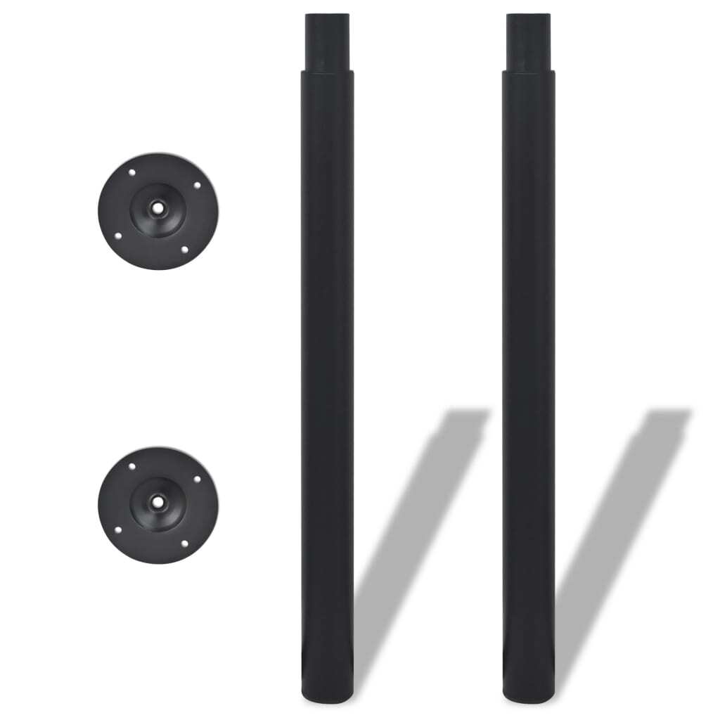 Telescopic Table Legs 2 pcs Black 710 mm-1100 mm Black