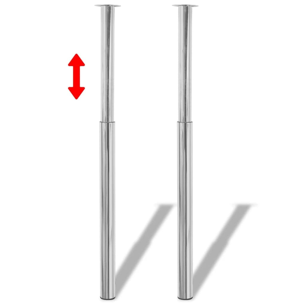 Telescopic Table Legs 2 pcs Chrome 710 mm-1100 mm Chrome