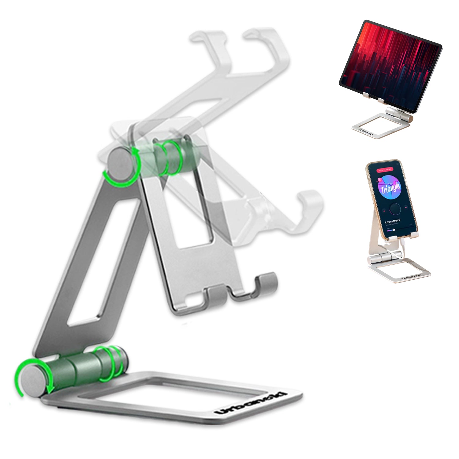Portable Dual Folding Phone and Tablet Stand Desk Travel Cradle Dock Pack of 3, Available in 2 Colours