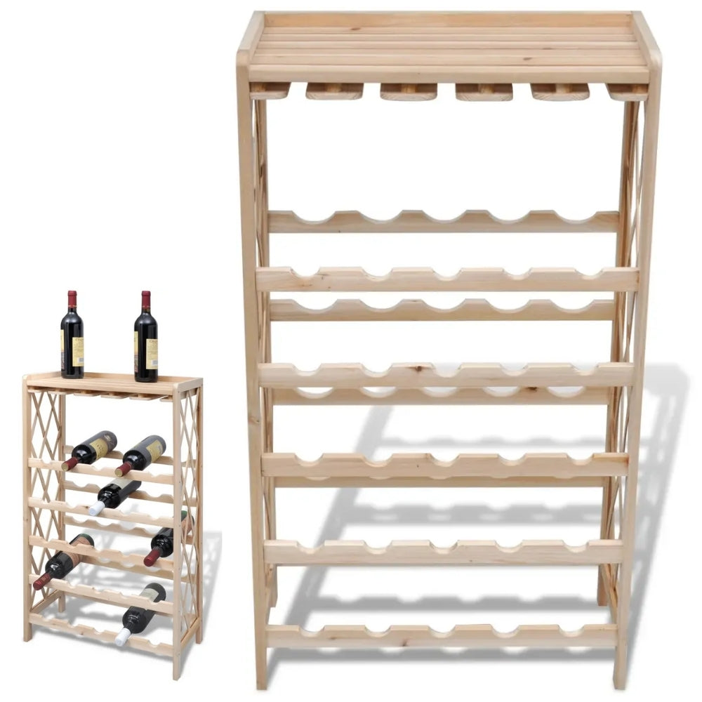Wine Rack for 25 Bottles Solid Fir Wood