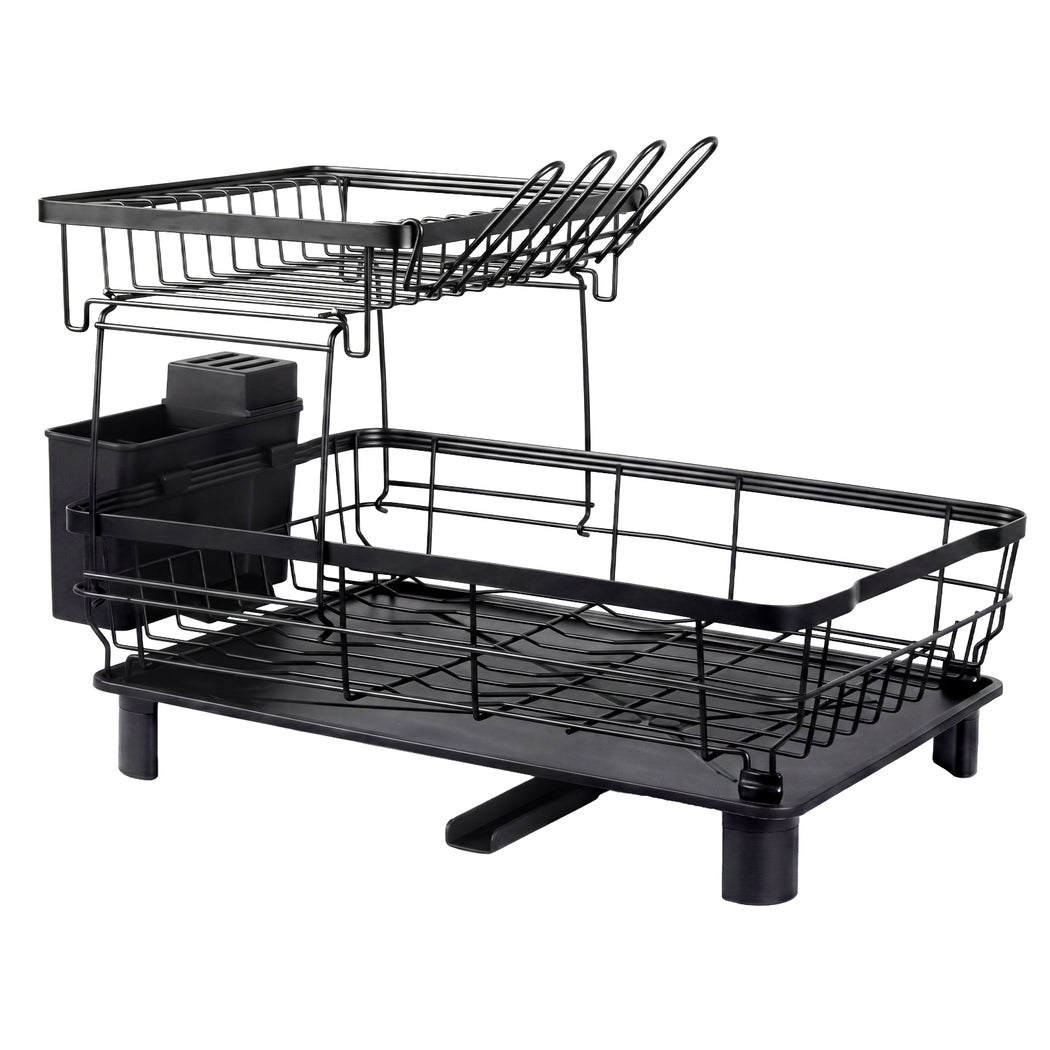 Toque 2 Tier Drying Rack Kitchen Organizer Storage Plate Drainer Cutlery Holder-2061251870420242432