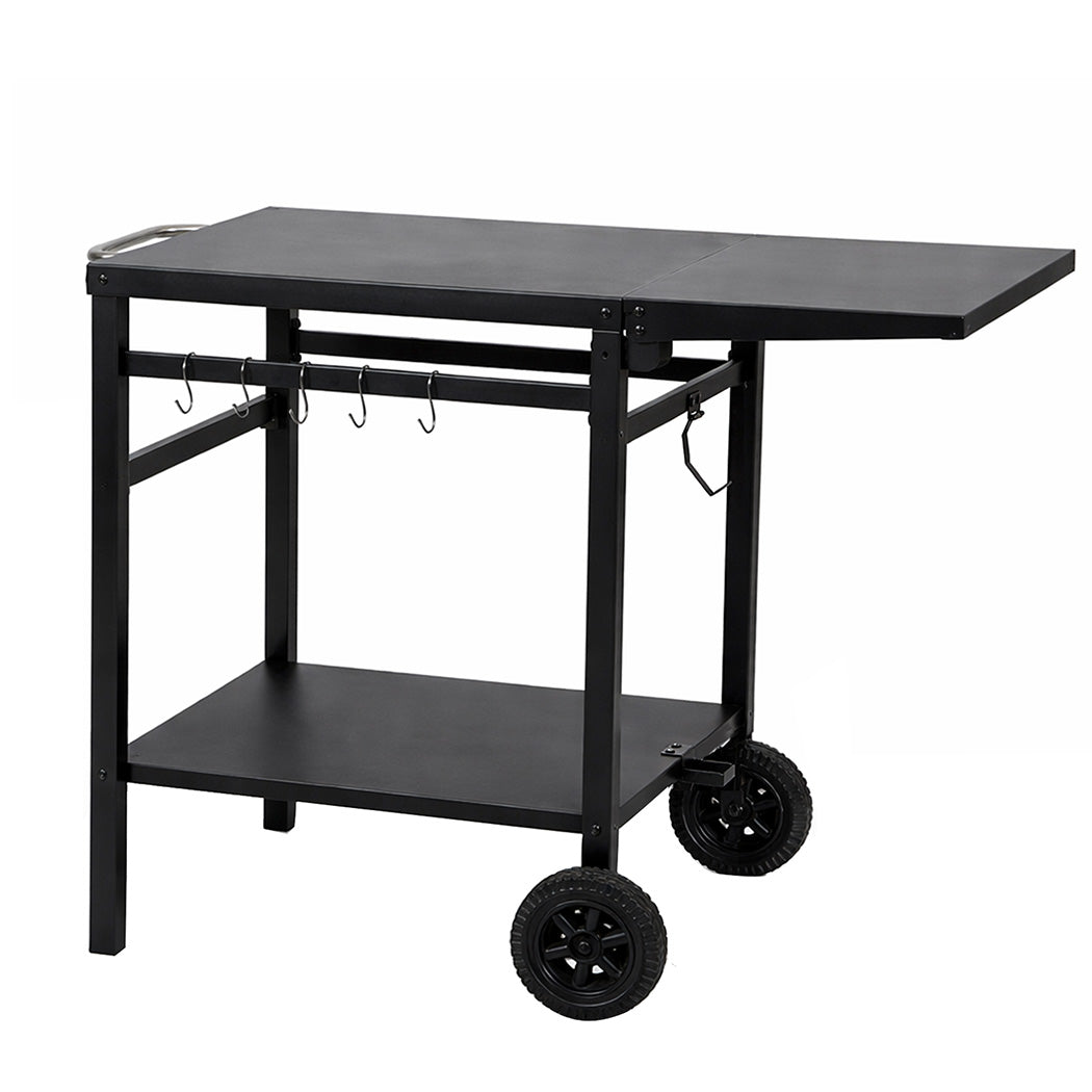 Levede Outdoor Kitchen Cart Mobile Foldable Food Prep BBQ Grill Dining Table-2050059021397921792