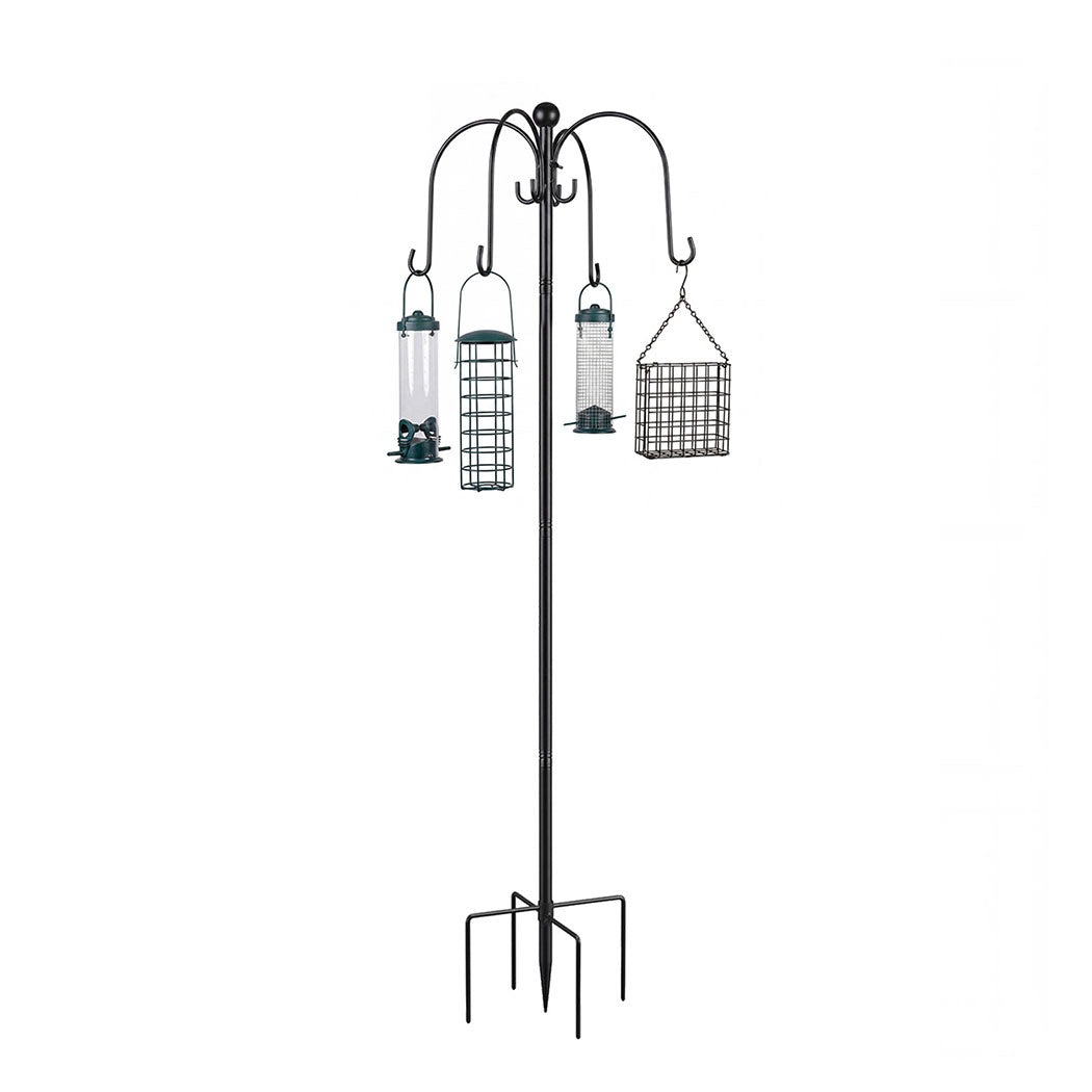 Toque Bird Feeder Station Hanging Stand Feeder 8 Hooks 4 Feeders Outdoor 224cm-2061251870957113344