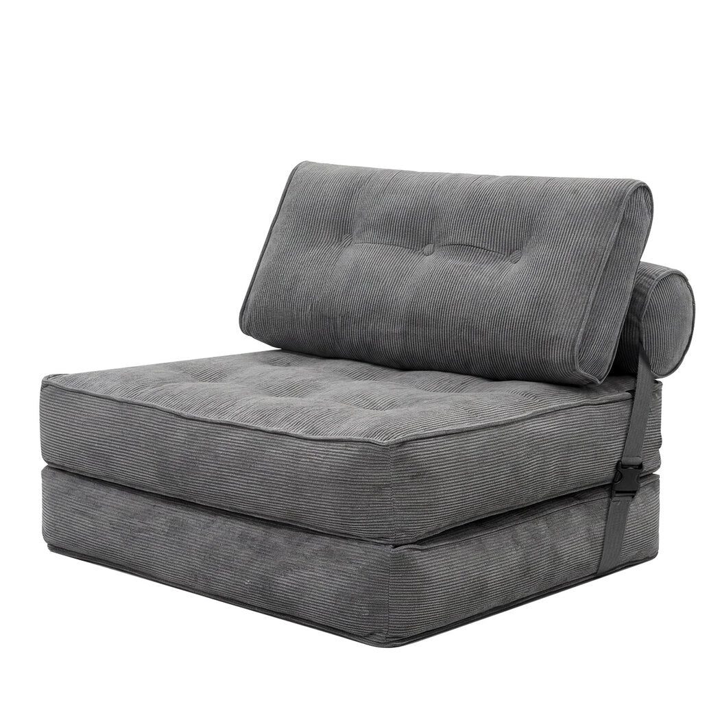 Levede Convertible Sofa Bed Foldable Single Sleeper Bed Compact Living Room Grey-2065254306596130816