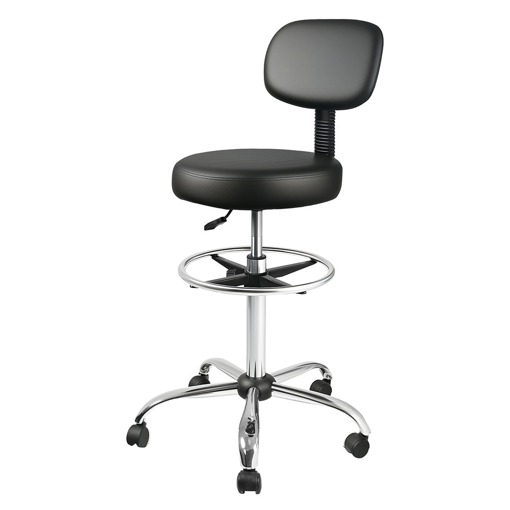 Levede Swivel Office Chair Ergonomic Stool Height Adjustable Footrest Backrest-2065254289865052160