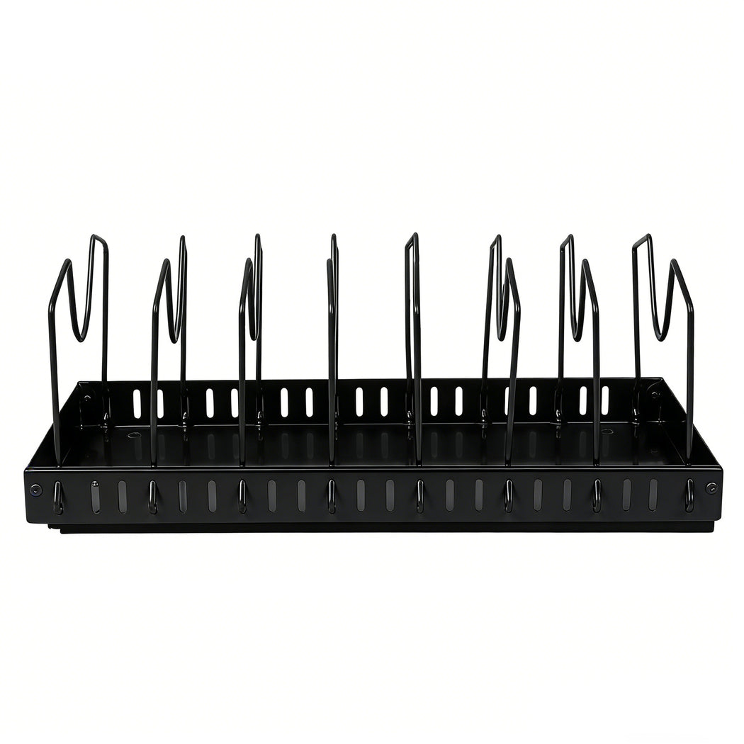 Toque Pots and Pans Organiser Saucepan Holder Storage Pull Out Rack Holder Black-2065254301101592577