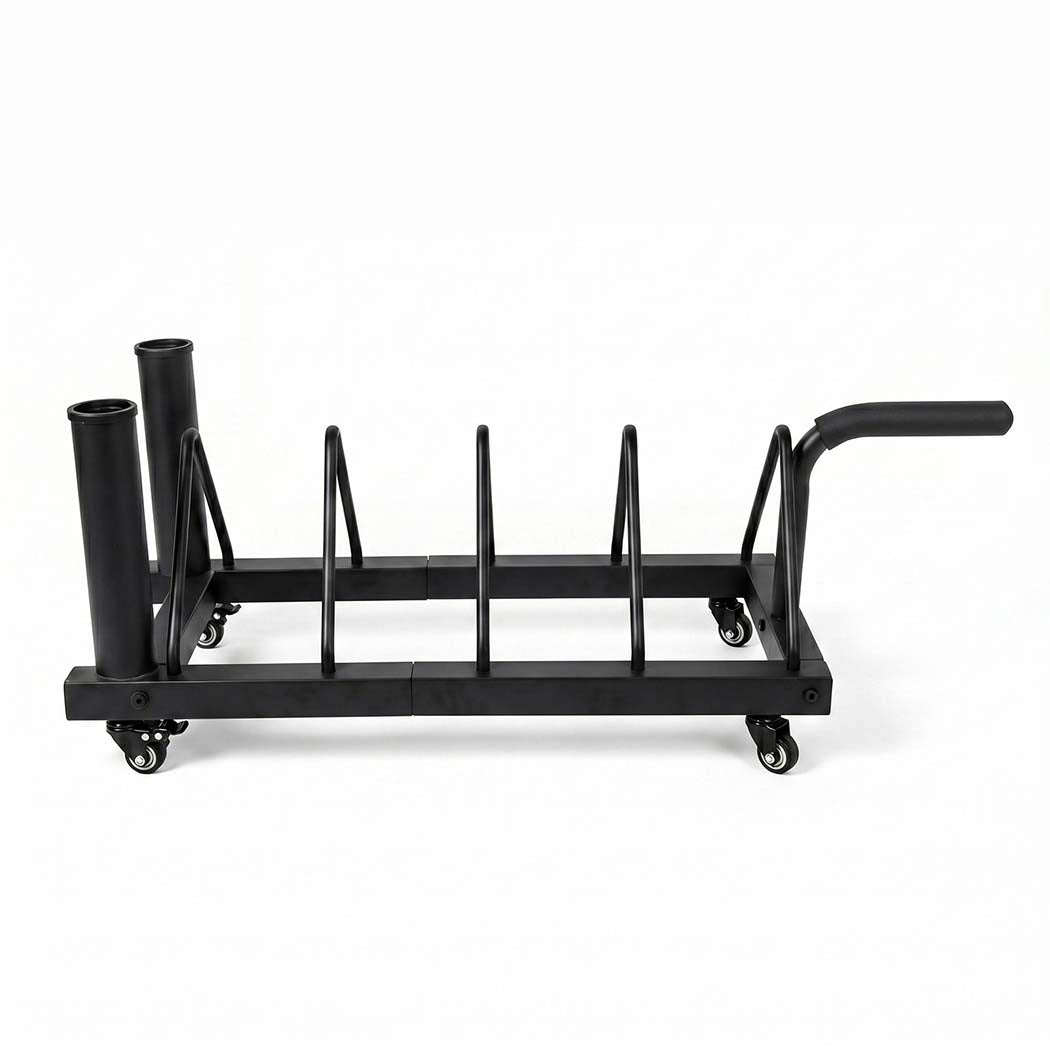 Centra Horizontal Bumper Plate Rack with Wheels Barbell Weight Storage Holder-2050059020890411009
