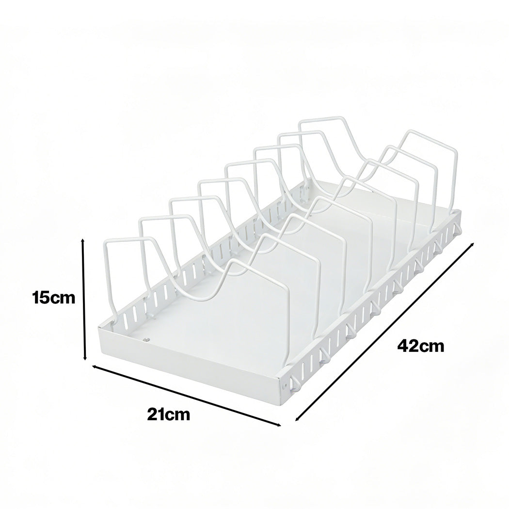 Toque Pots and Pans Organiser Saucepan Holder Storage Pull Out Rack Holder White-2065254301424553986