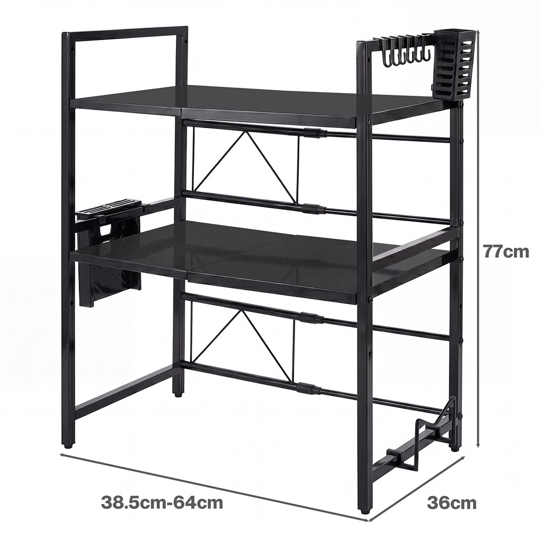 Toque Microwave Shelf 3 Tier Adjustable Extendable Kitchen Storage Rack Stand-2061251871129079810