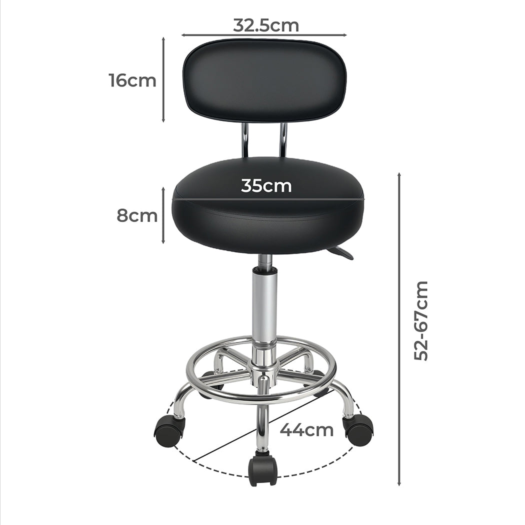 Levede Swivel Office Chair Round Rolling Stools PU Leather Height Adjustable-2065254289445621762