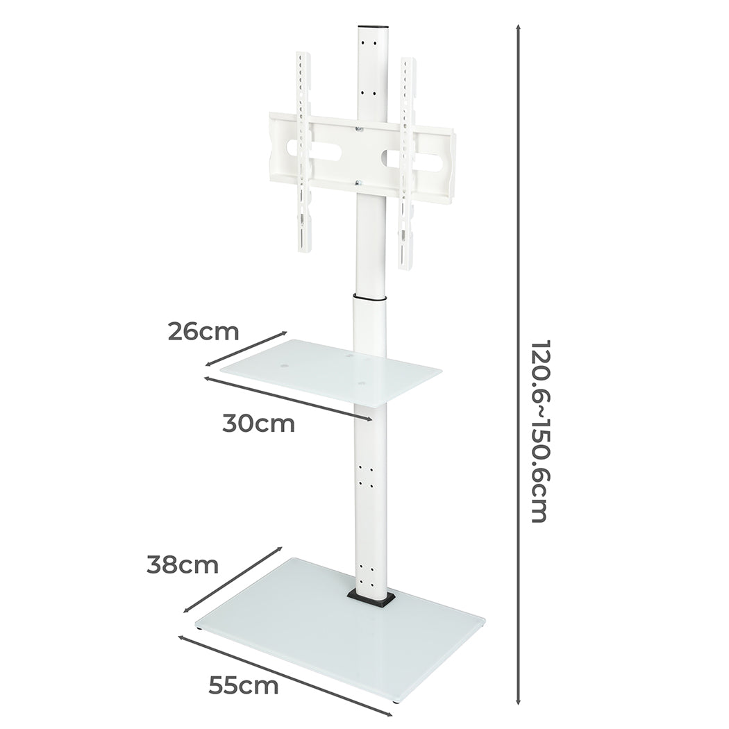 Levede TV Floor Stand 32-65 Inch Universal Swivel Height Adjustable Mount White-2050056791261319170