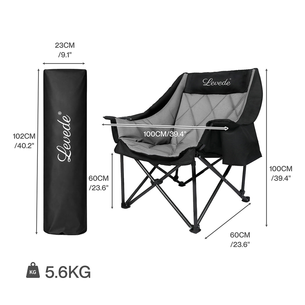 Levede Folding Camping Chair Extra Large Outdoor Portable Fishing Travel Seat-2050056782147096578