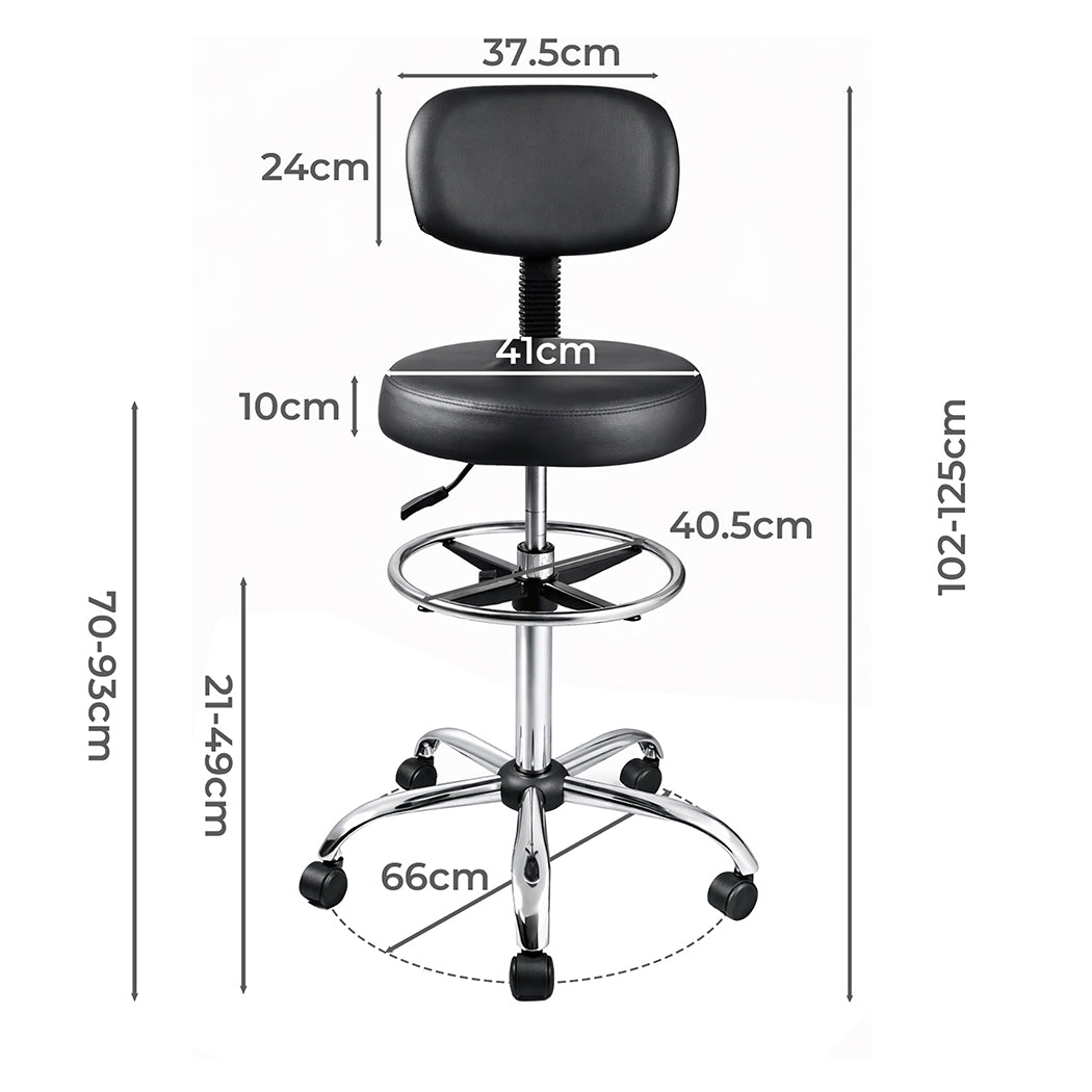 Levede Swivel Office Chair Ergonomic Stool Height Adjustable Footrest Backrest-2065254289865052162
