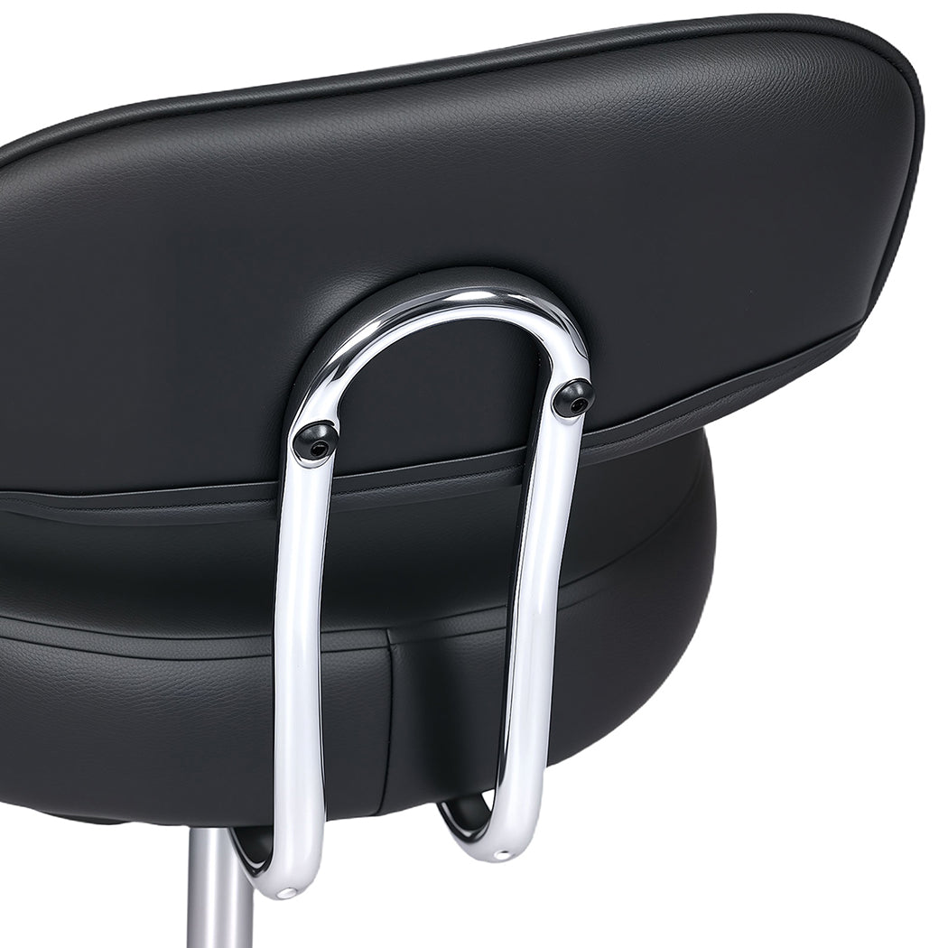 Levede Swivel Office Chair Round Rolling Stools PU Leather Height Adjustable-2065254289445621763
