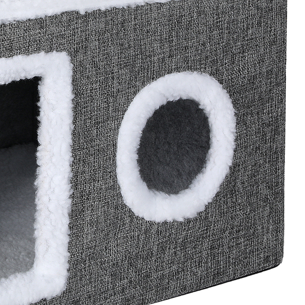 Pawz Large Cat House Foldable Bed Condo Scratcher Indoor Cave Multi Small Pet-2065254305354616837