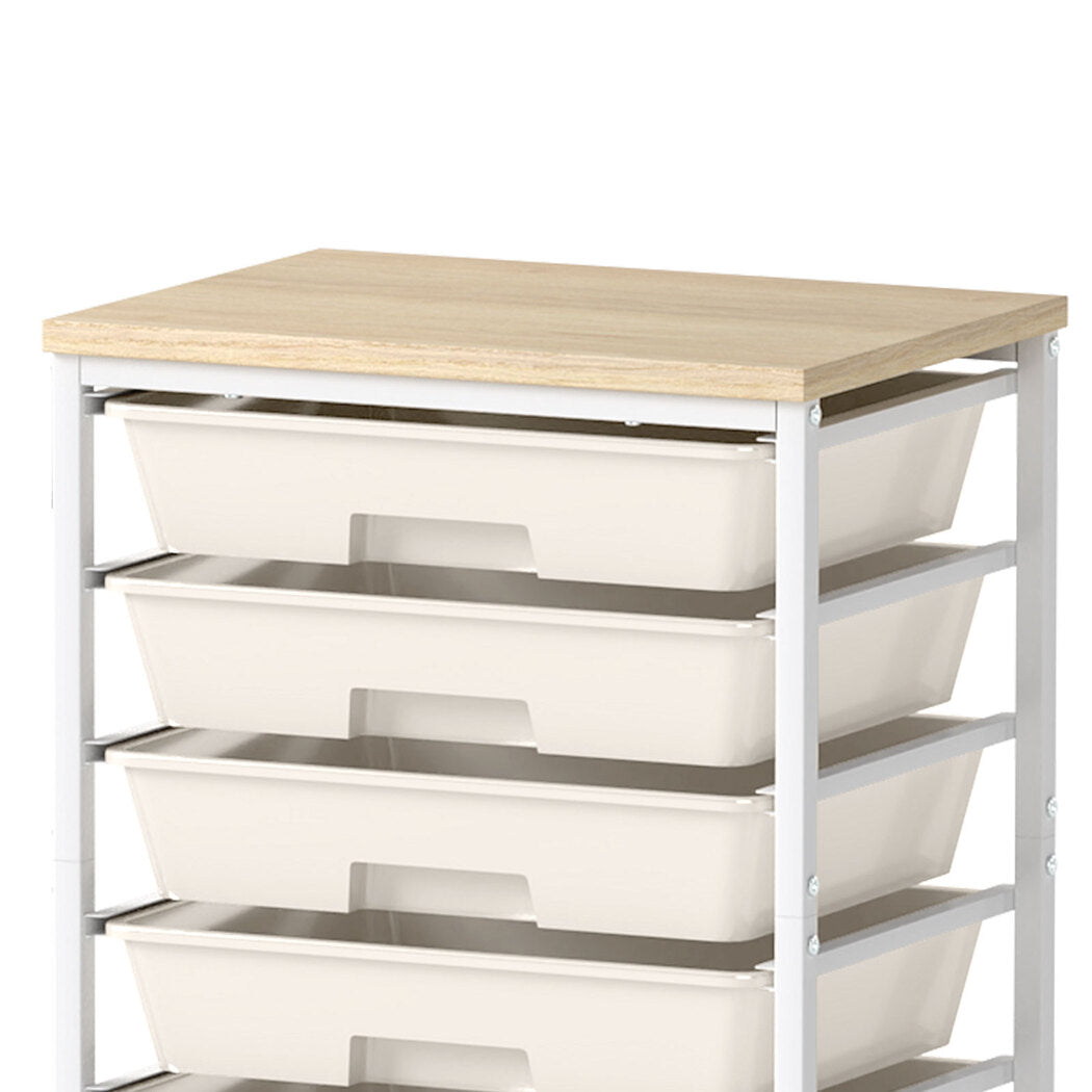 Levede 8 Drawers Storage Trolley Utility Cart Plastic Mobile Organiser Unit-2050056762198986757