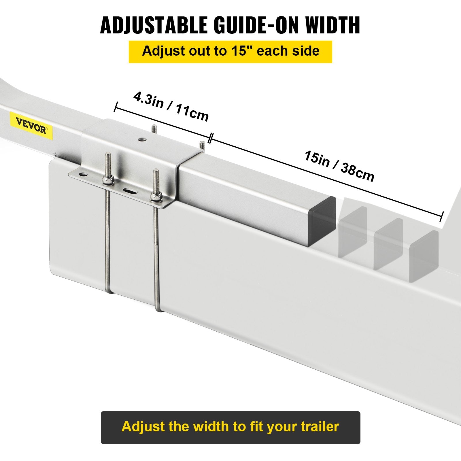 Boat Trailer Guide-ons 40", 2PCS Galvanized Steel Guides with PVC Pipes