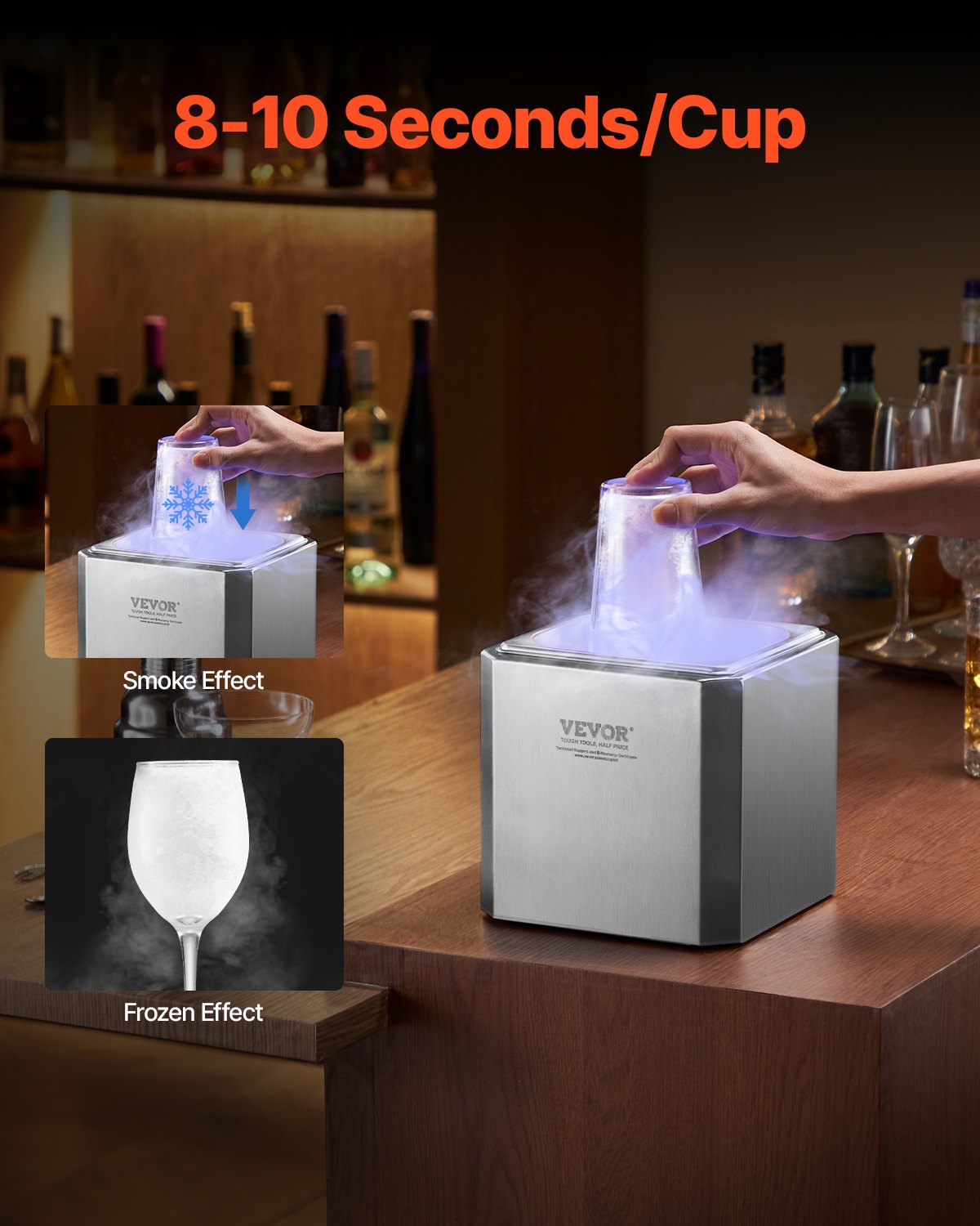 Glass Froster Chiller CO2 Beer Instant Glass Chiller with LED Light for Drinks