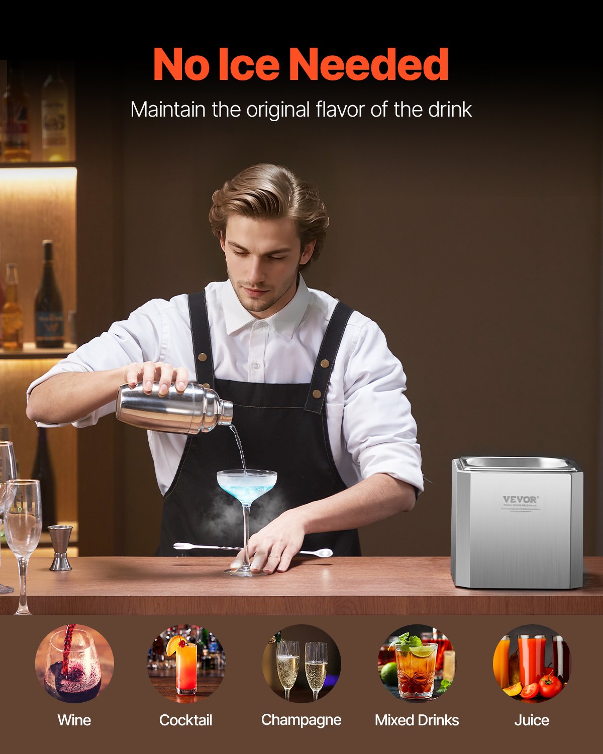 Glass Froster Chiller CO2 Beer Instant Glass Chiller with LED Light for Drinks