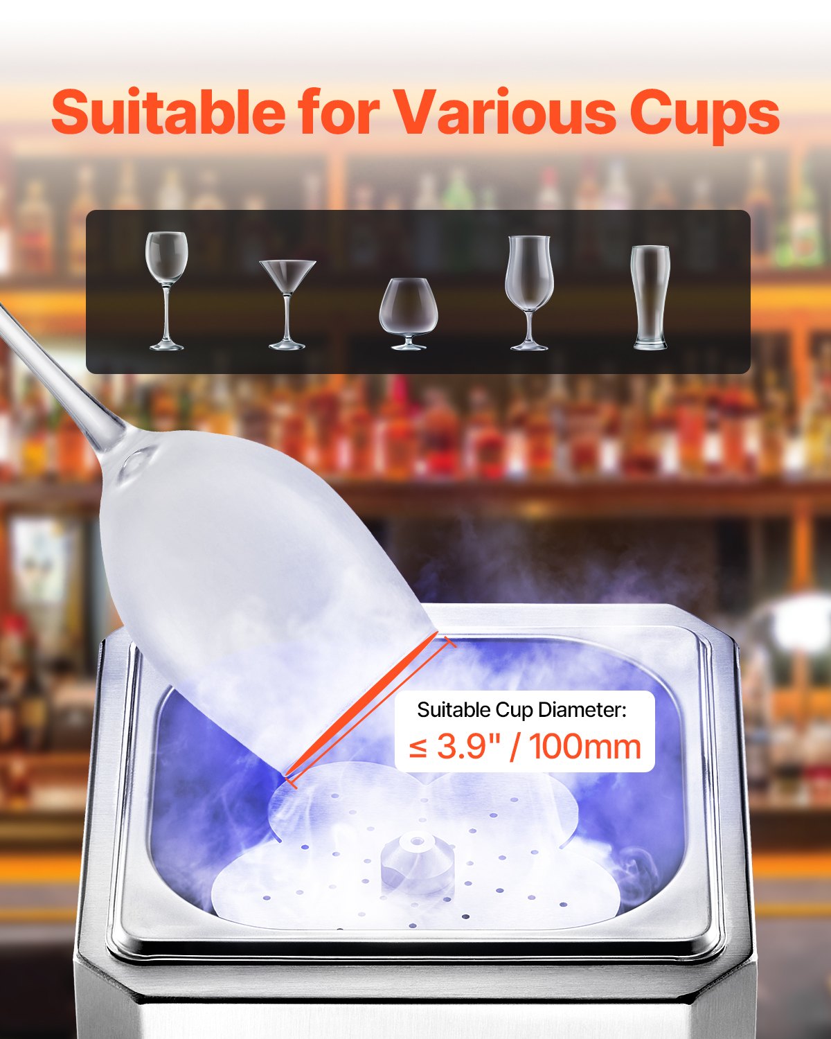 Glass Froster Chiller CO2 Beer Instant Glass Chiller with LED Light for Drinks