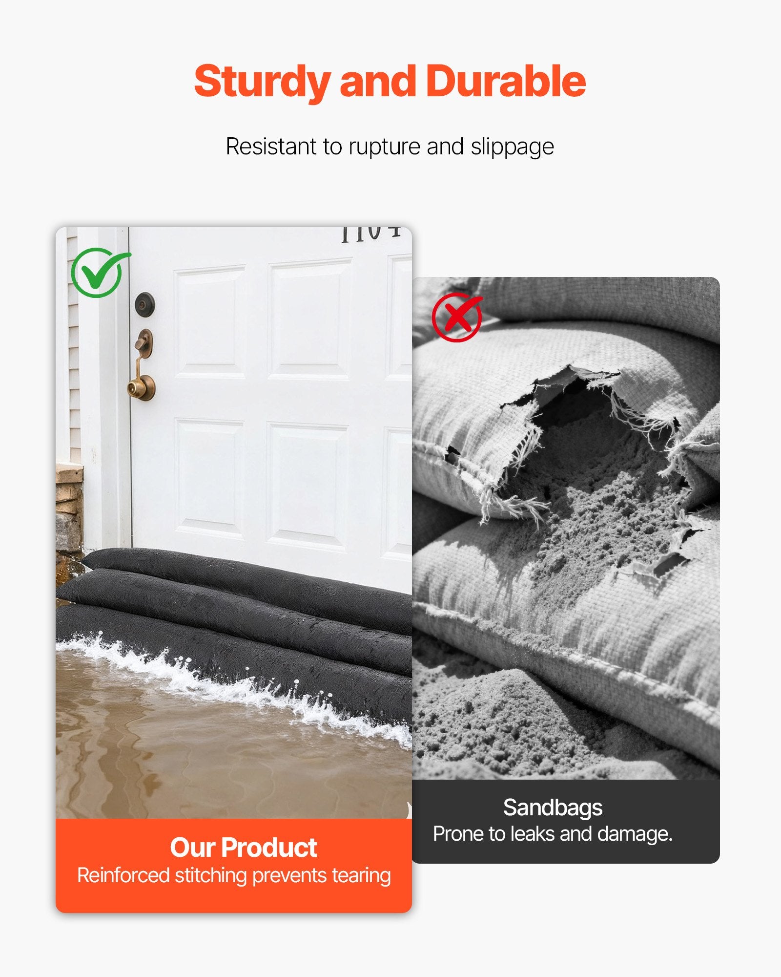 Flood Barrier 4Pack 1530x210mm Water Activated Reusable Sandless Sandbags