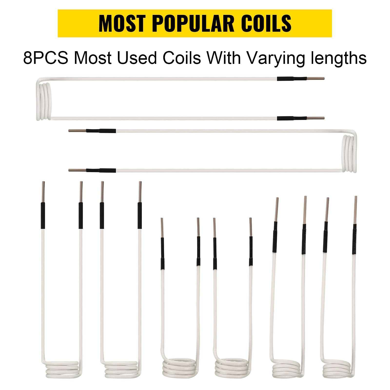 Induction Heater Coil Kit 8PCS Heat Resistant Flexible Coils Rusty Bolts Nuts
