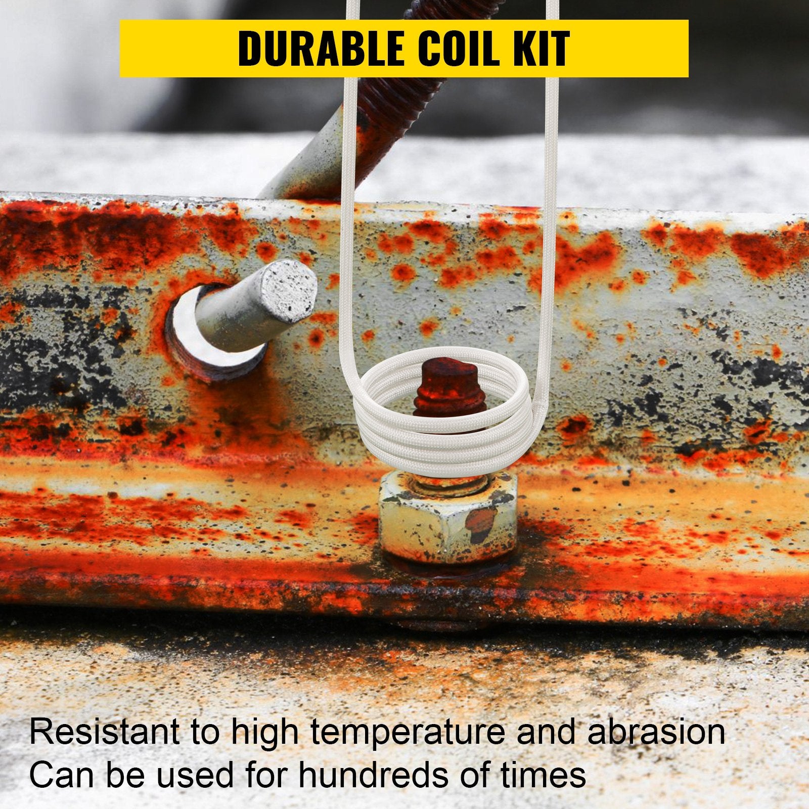 Induction Heater Coil Kit 8PCS Heat Resistant Flexible Coils Rusty Bolts Nuts