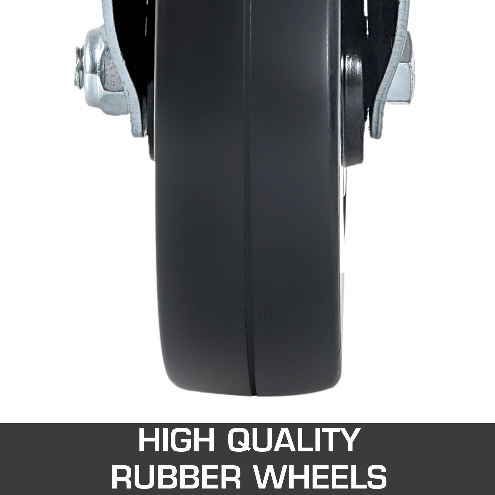5" Rubber Swivel Caster Wheels with Dual Lock Brake 440lbs Capacity