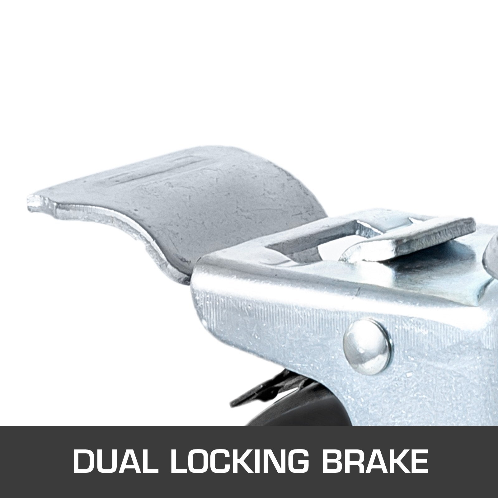 5" Rubber Swivel Caster Wheels with Dual Lock Brake 440lbs Capacity