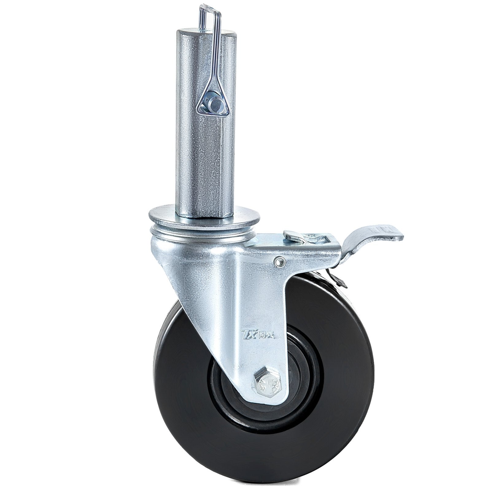 5" Rubber Swivel Caster Wheels with Dual Lock Brake 440lbs Capacity