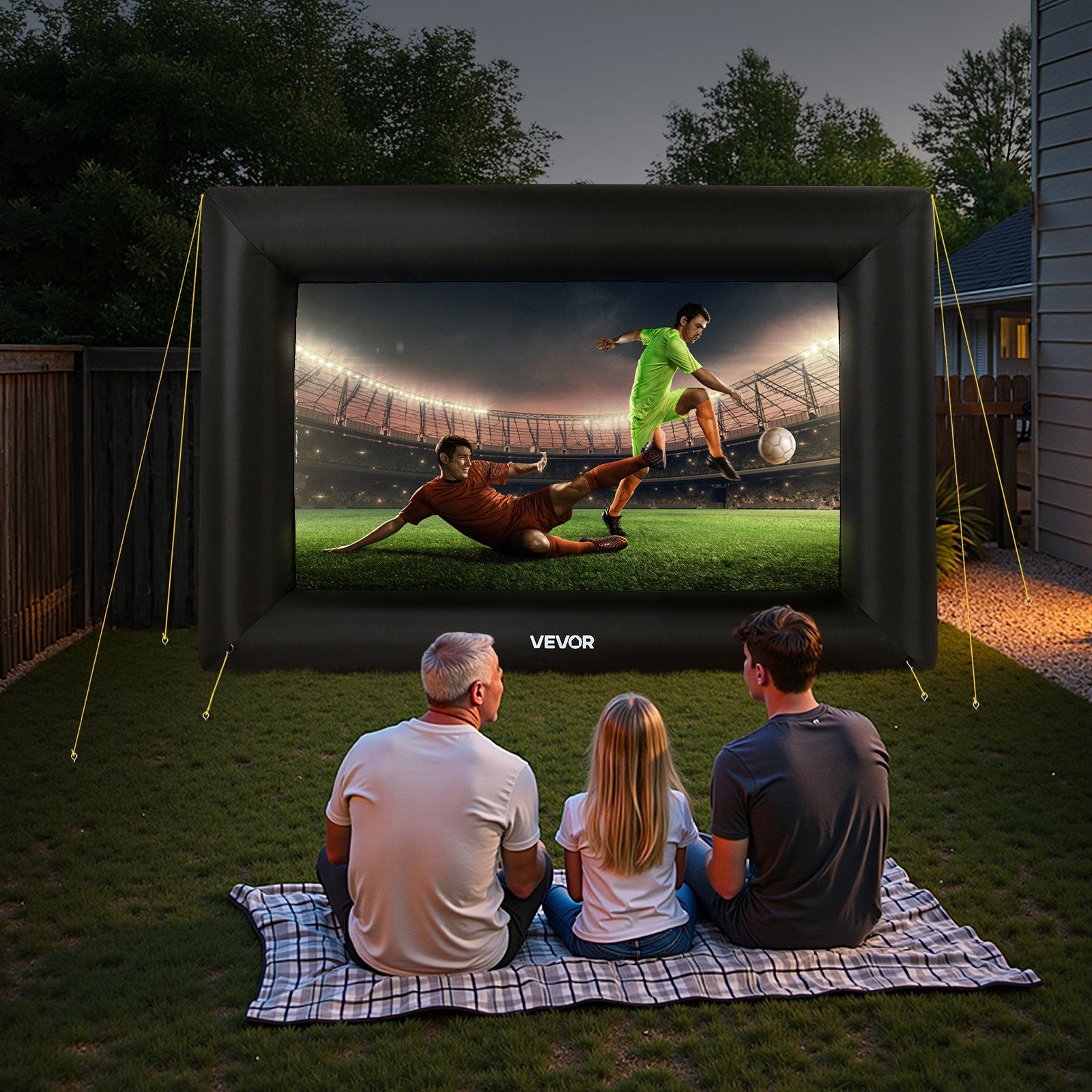 14ft Inflatable Movie Screen 600D Washable 16:9 Outdoor Projector with Bag