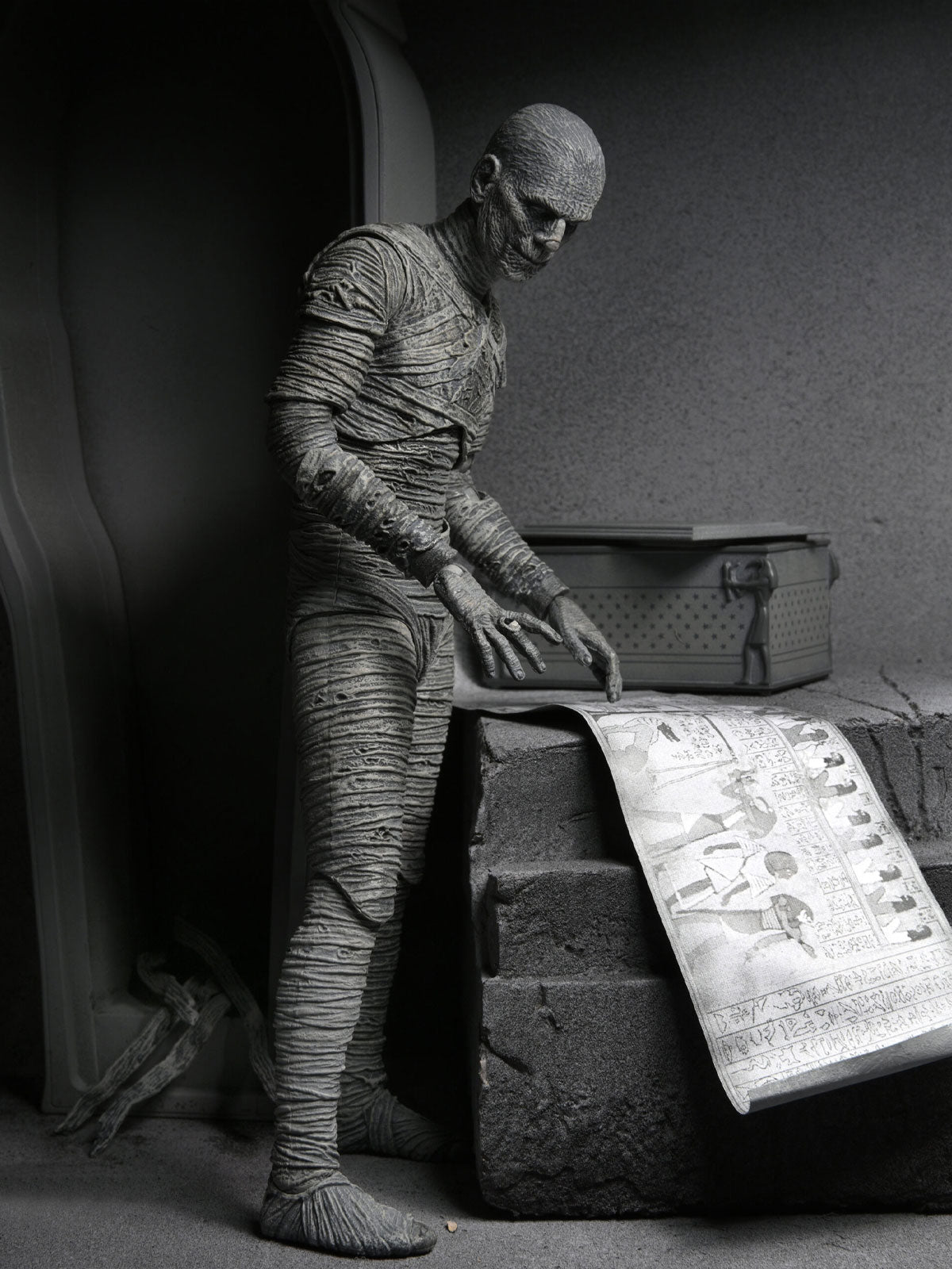 Universal Monsters The Mummy Ultimate Action Figure 7" Collectible – Black and White