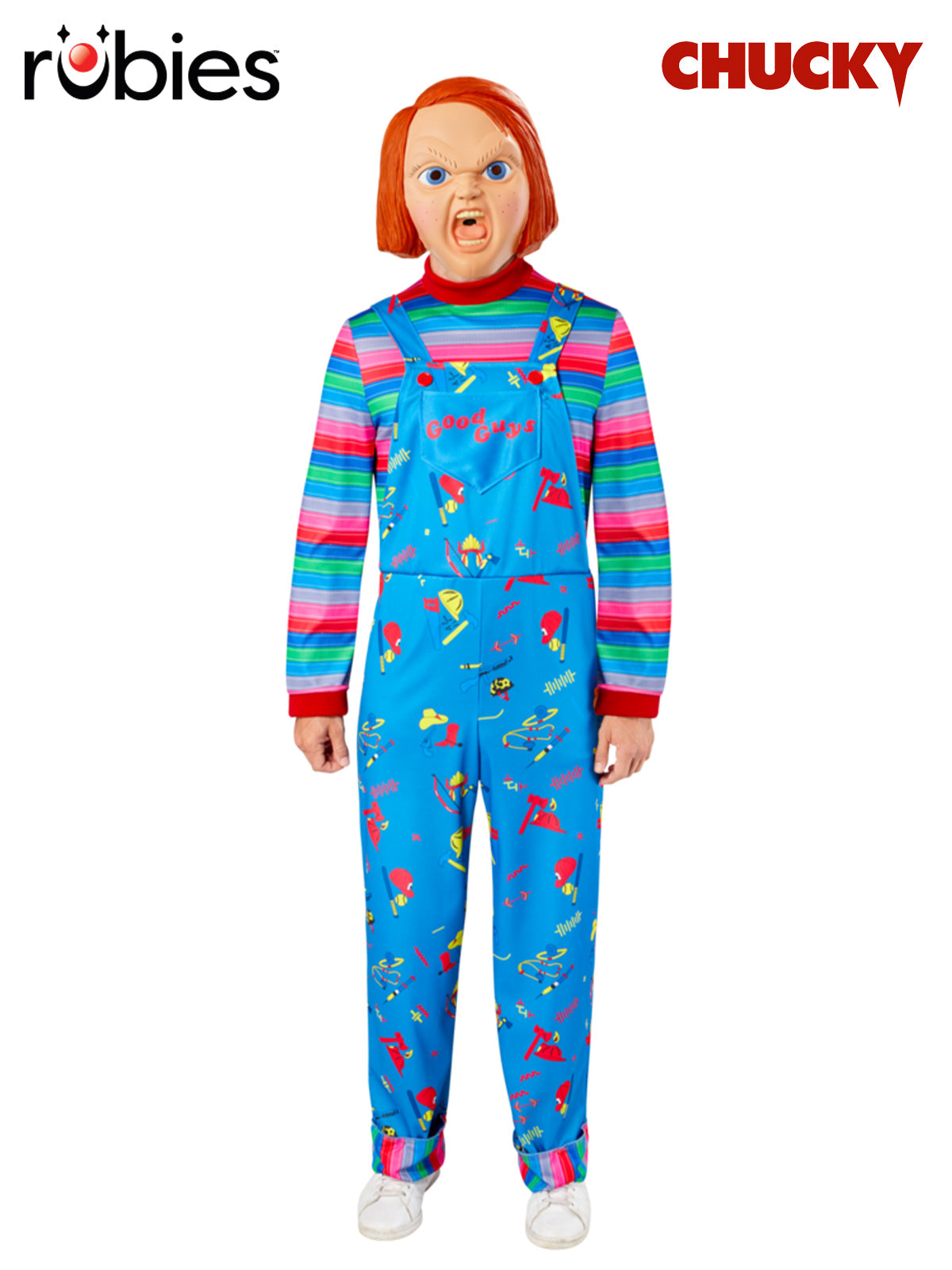 Chucky Deluxe Adult Costume Official Licensed Childs Play Horror Jumpsuit with Mask