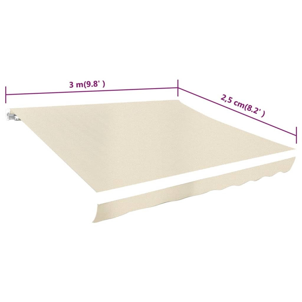 Awning Top Sunshade Canvas Cream 3x2.5m