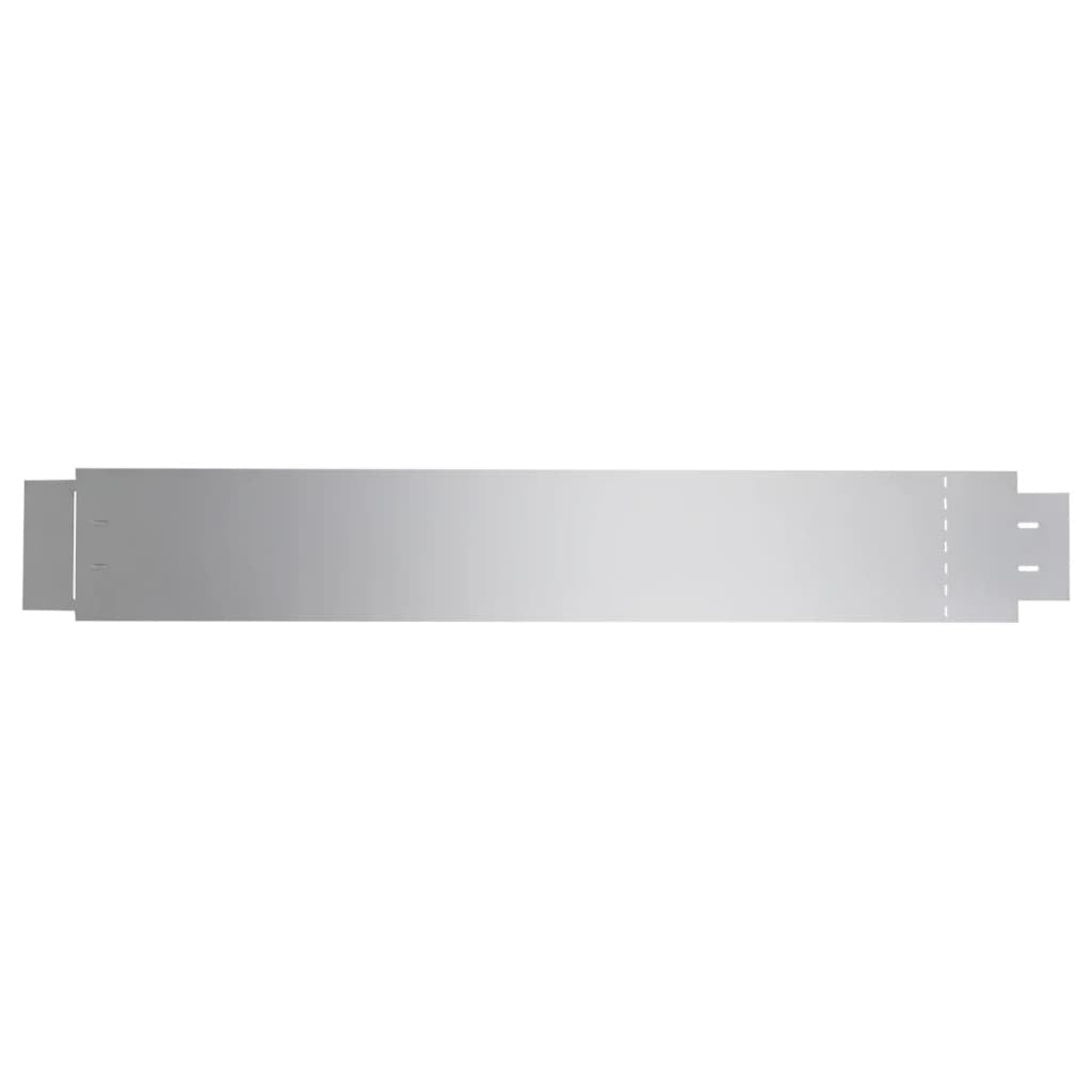 Set of 5 Flexible Lawn Fence Galvanised Steel 100 x 14 cm