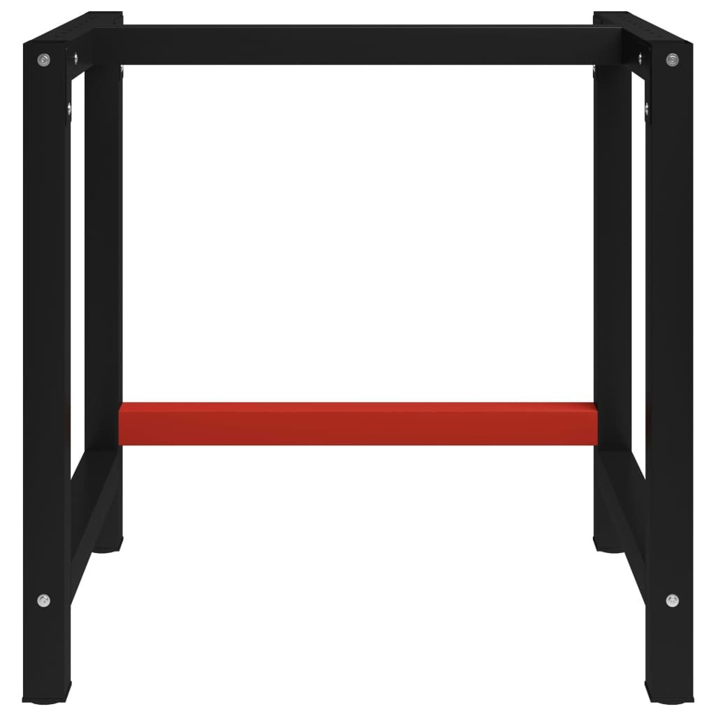 Work Bench Frame Metal 80x57x79 cm Black and Red