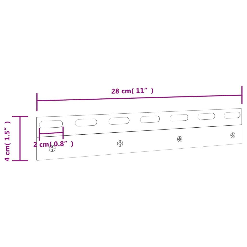 Connecting Plates 4 pcs Silver 28 cm Stainless Steel