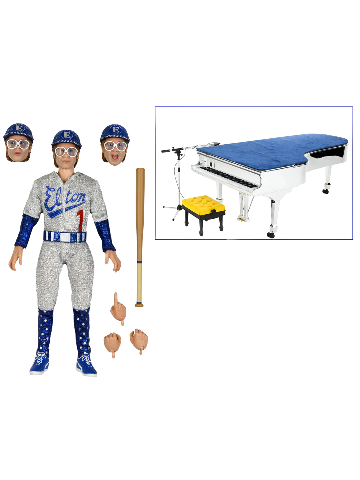 Elton John Live 1975 Action Figure 8” with Piano & Accessories