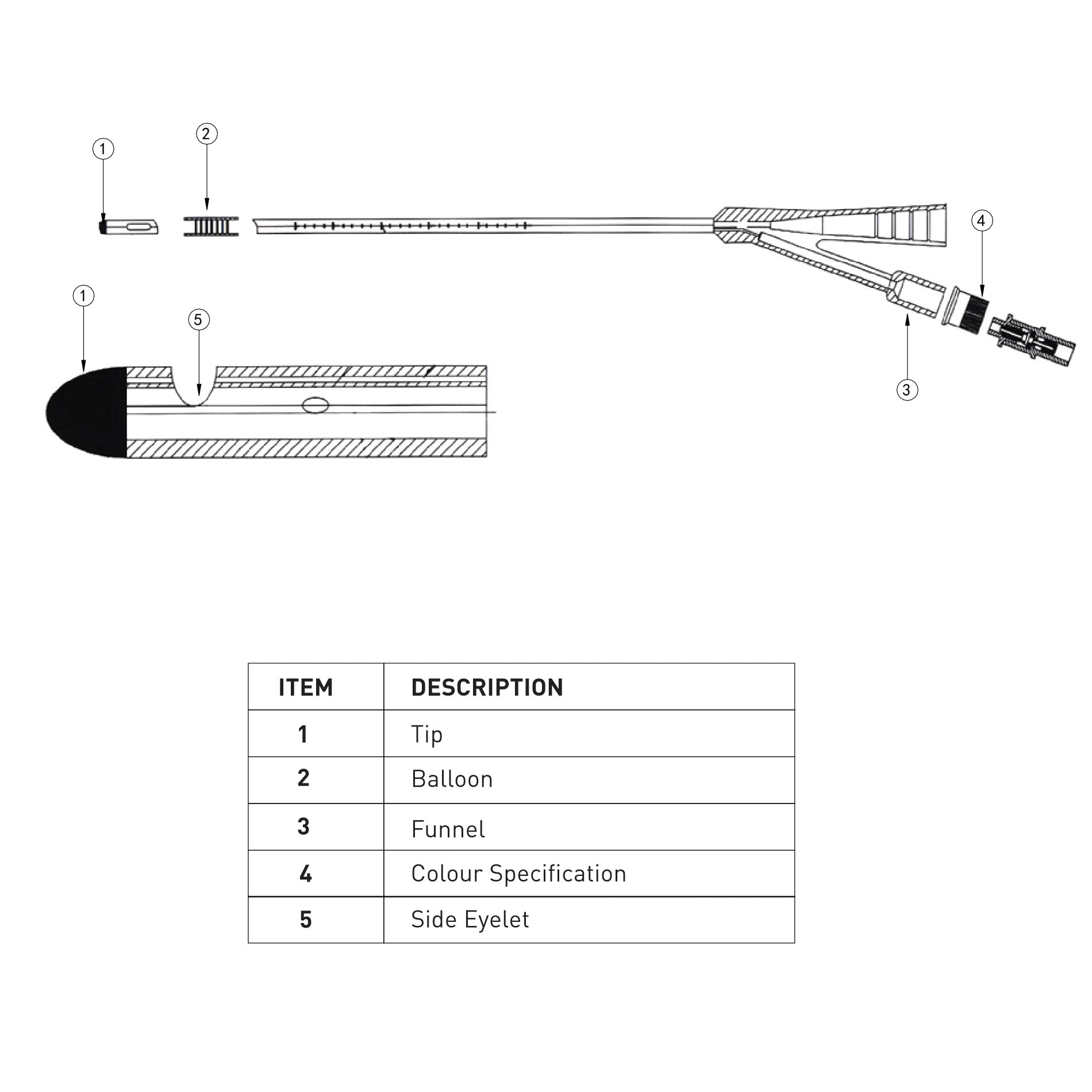 2 Way Foley Catheter - 45cm Standard Tip available  in Four Colours